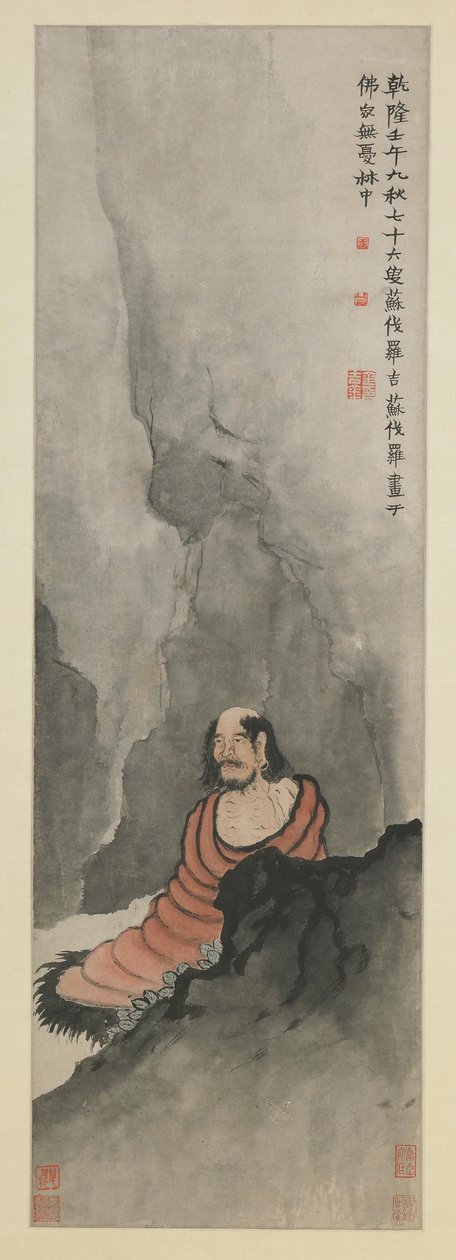 Bodhidharma Mediterend, Qing-dynastie, 1762 door Jin Nong