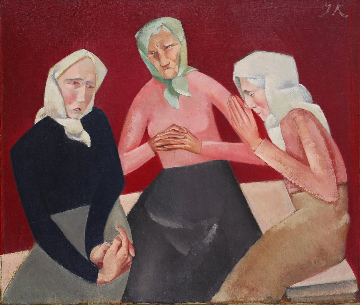 Drie oude dames door Jekabs Kazaks