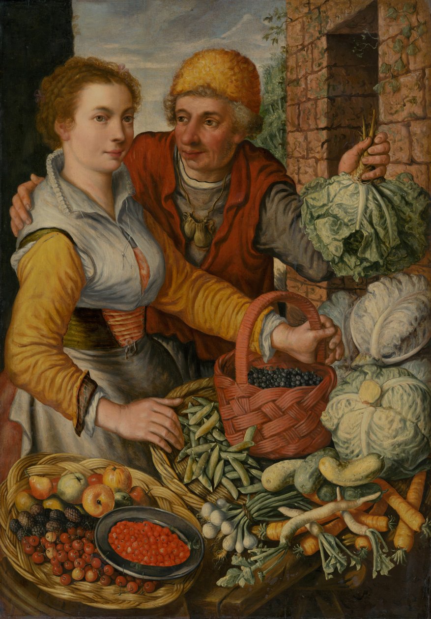 De fruit- en groenteverkopers, ca. 1570 door Joachim Beuckelaer