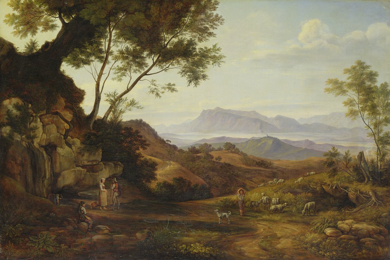 Italiaans landschap door Joachim Faber