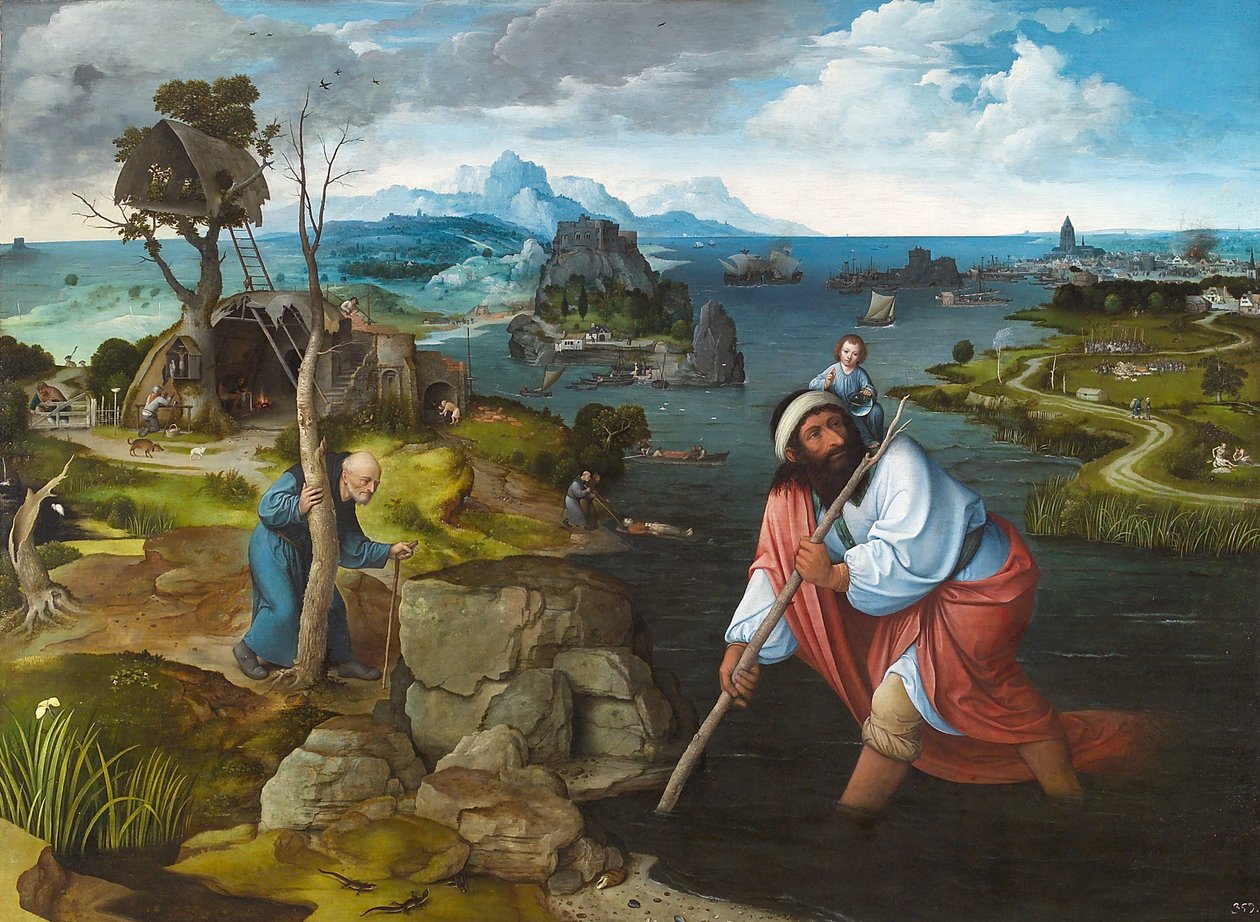 Landschap met Sint Christoffel, ca. 1524 door Joachim Patinir