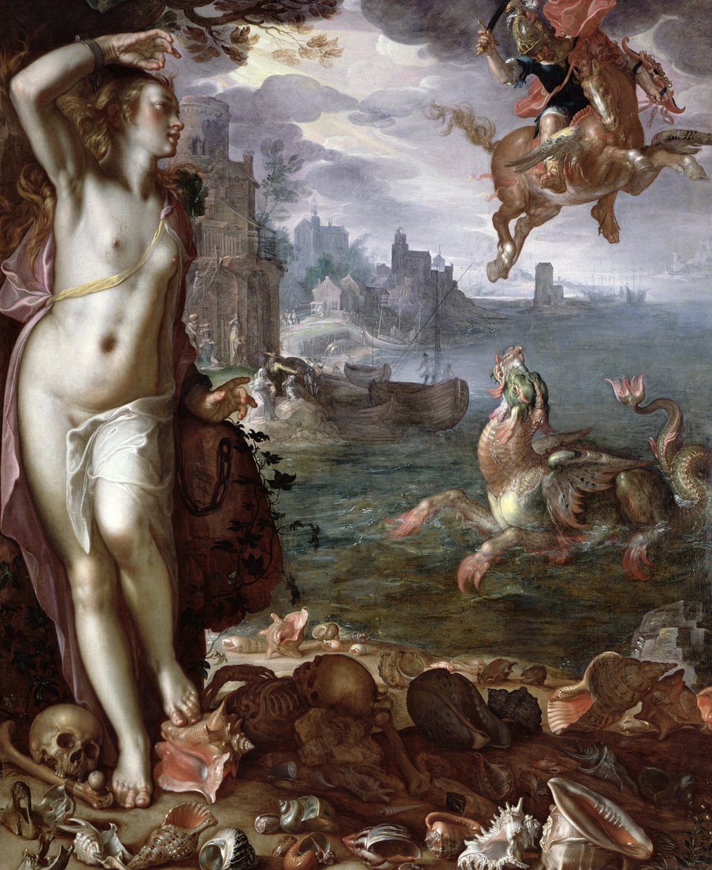 Perseus redt Andromeda door Joachim Wtewael or Utewael
