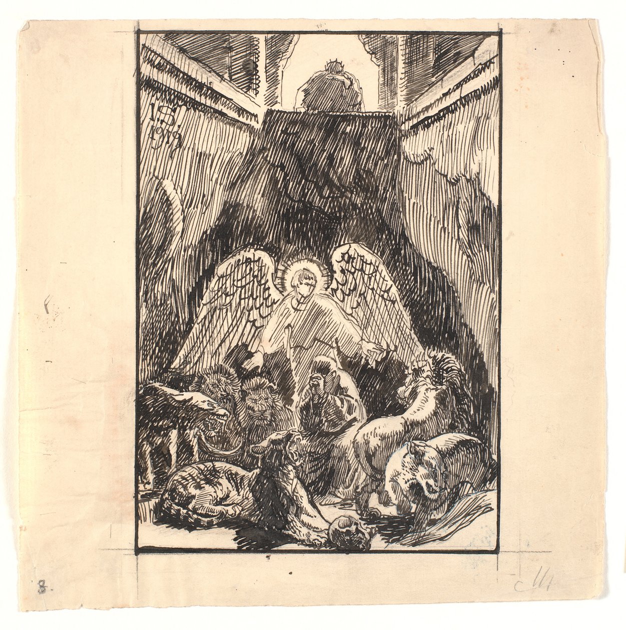 Daniel in de leeuwenkuil door Joakim Frederik Skovgaard