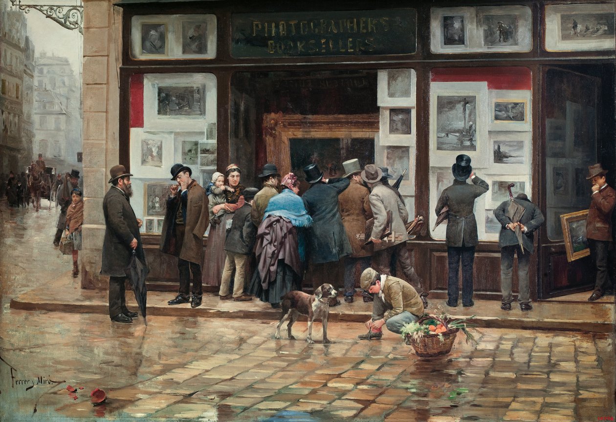 Openbare tentoonstelling van een schilderij door Joan Ferrer Miró
