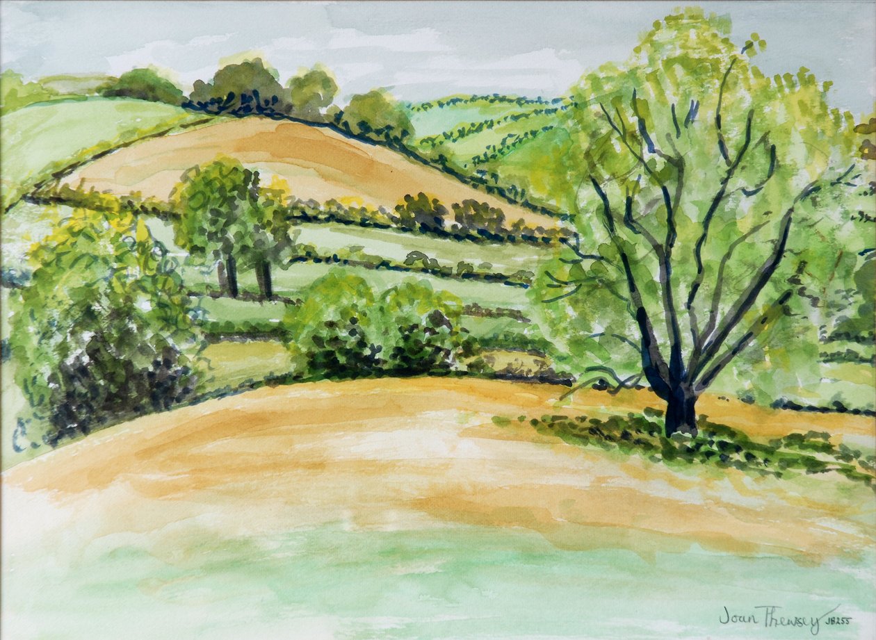 Suffolk landschap, uitzicht vanaf Dalham kerk, 2011 door Joan Thewsey