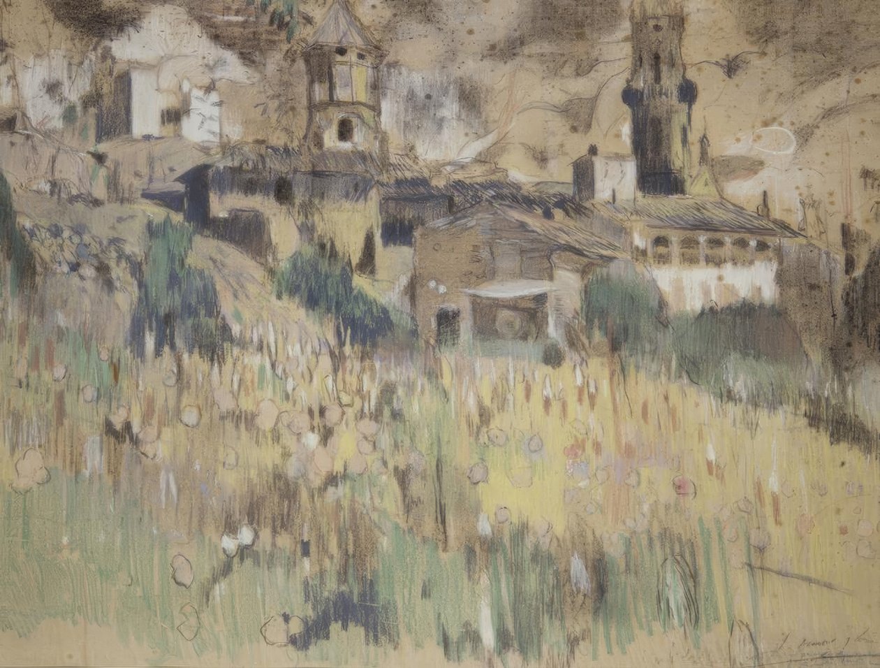 Landschap bij Maspujols door Joaquim Mir i Trinxet