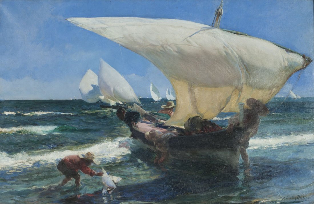 Aan de kust van Valencia door Joaquín Sorolla