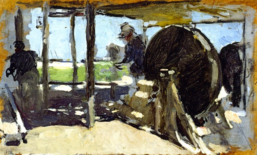 Touwslagers, Valencia schets door Joaquín Sorolla