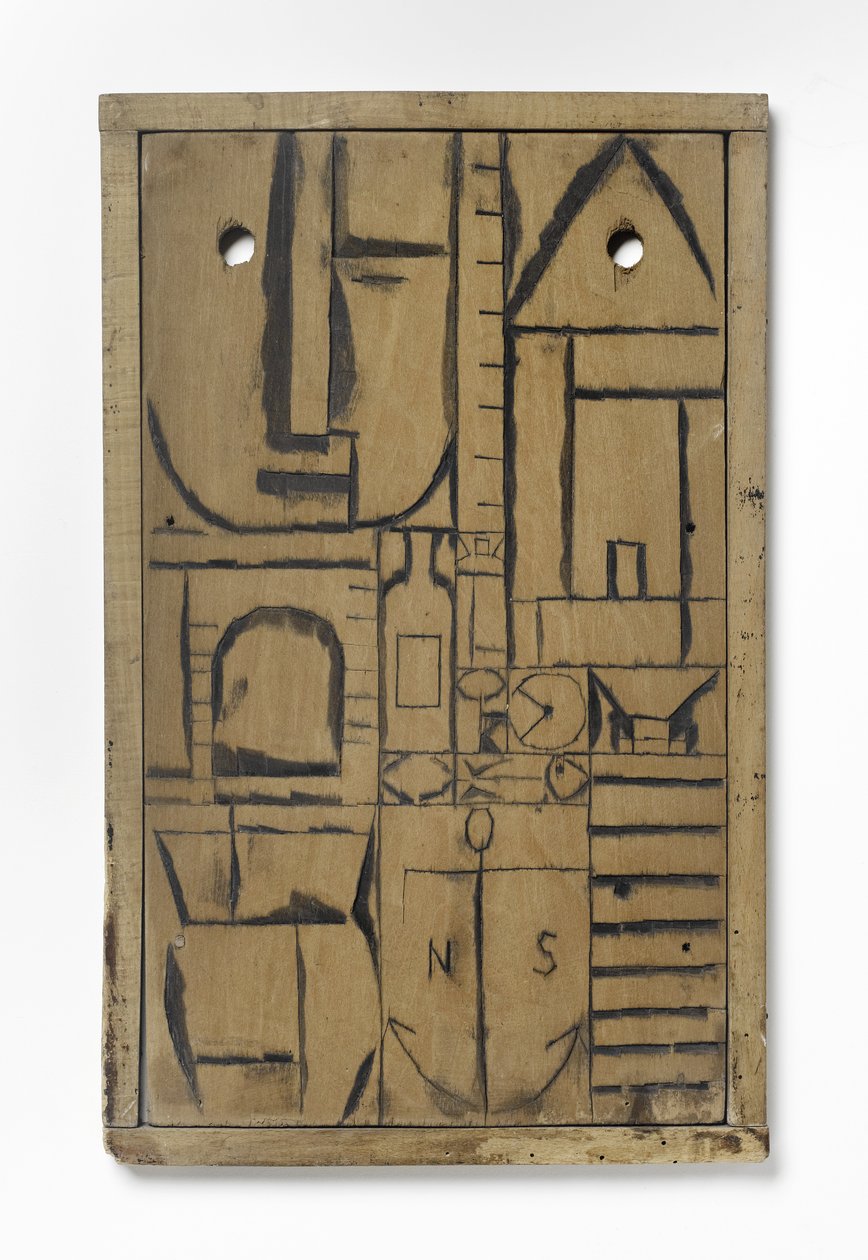 Constructivo con dibujo inciso door Joaquin Torres Garcia