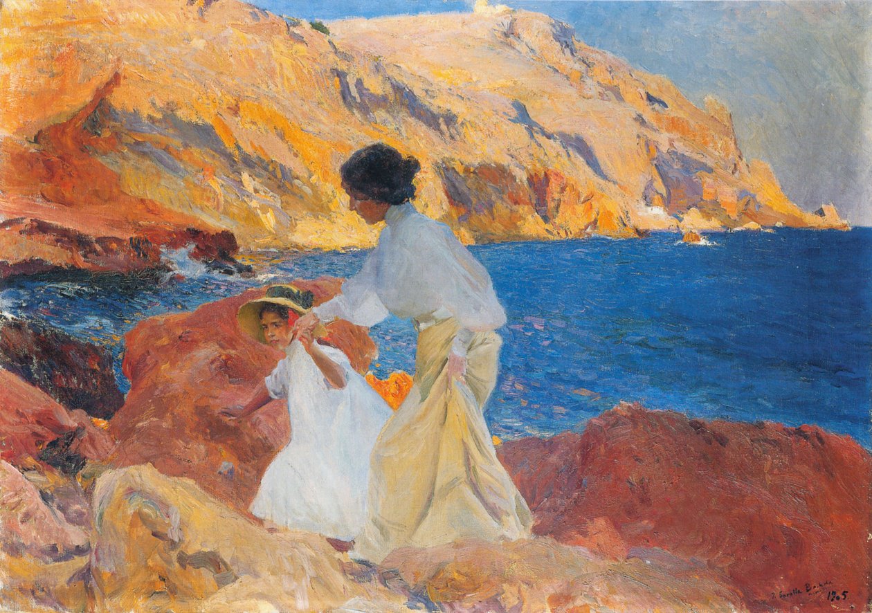Clotilde en Elena op de Rotsen door Joaquín Sorolla