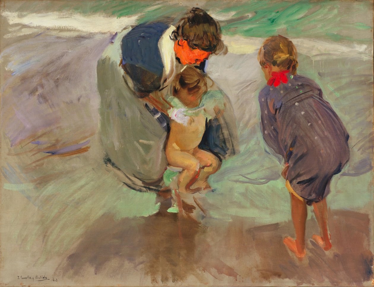 Op het strand door Joaquín Sorolla