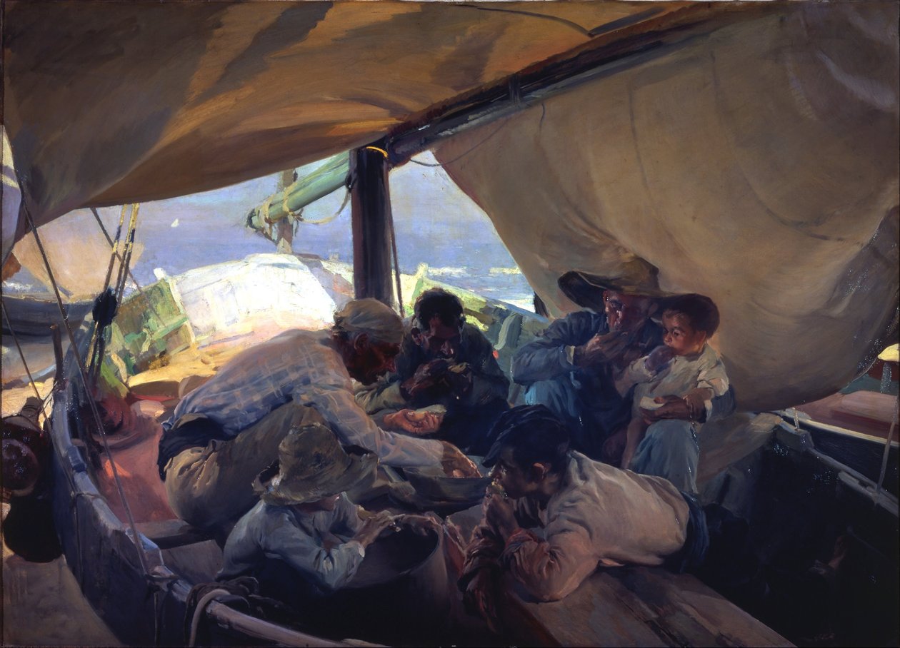 Maaltijd op de boot door Joaquín Sorolla