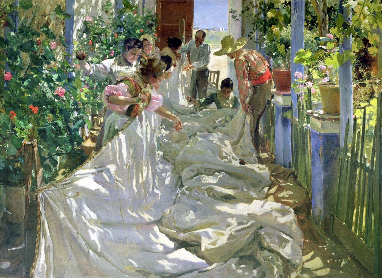 Zeil Repareren, 1896 door Joaquín Sorolla