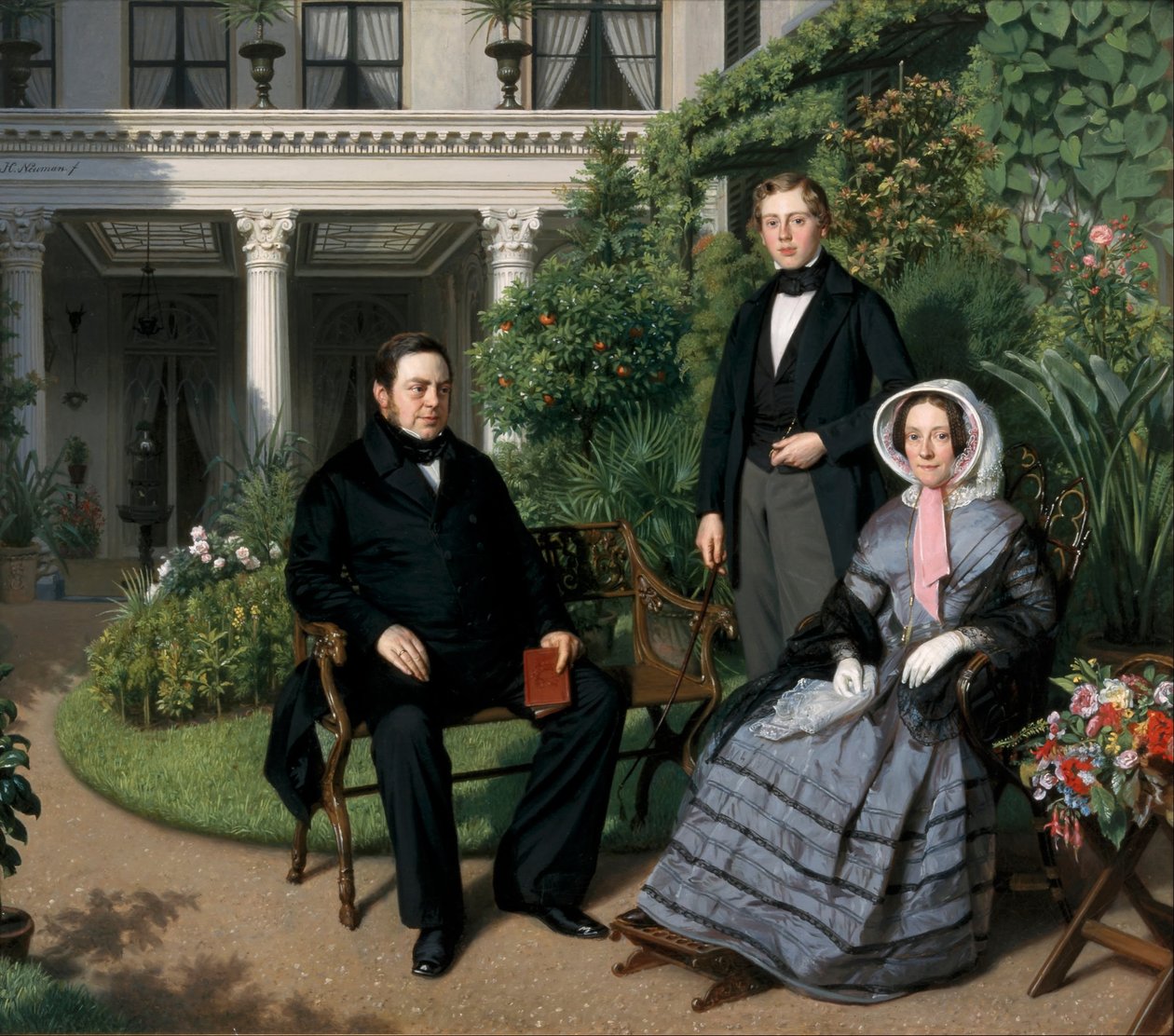 Portret van de Familie Metelerkamp door Johan Heinrich Neuman