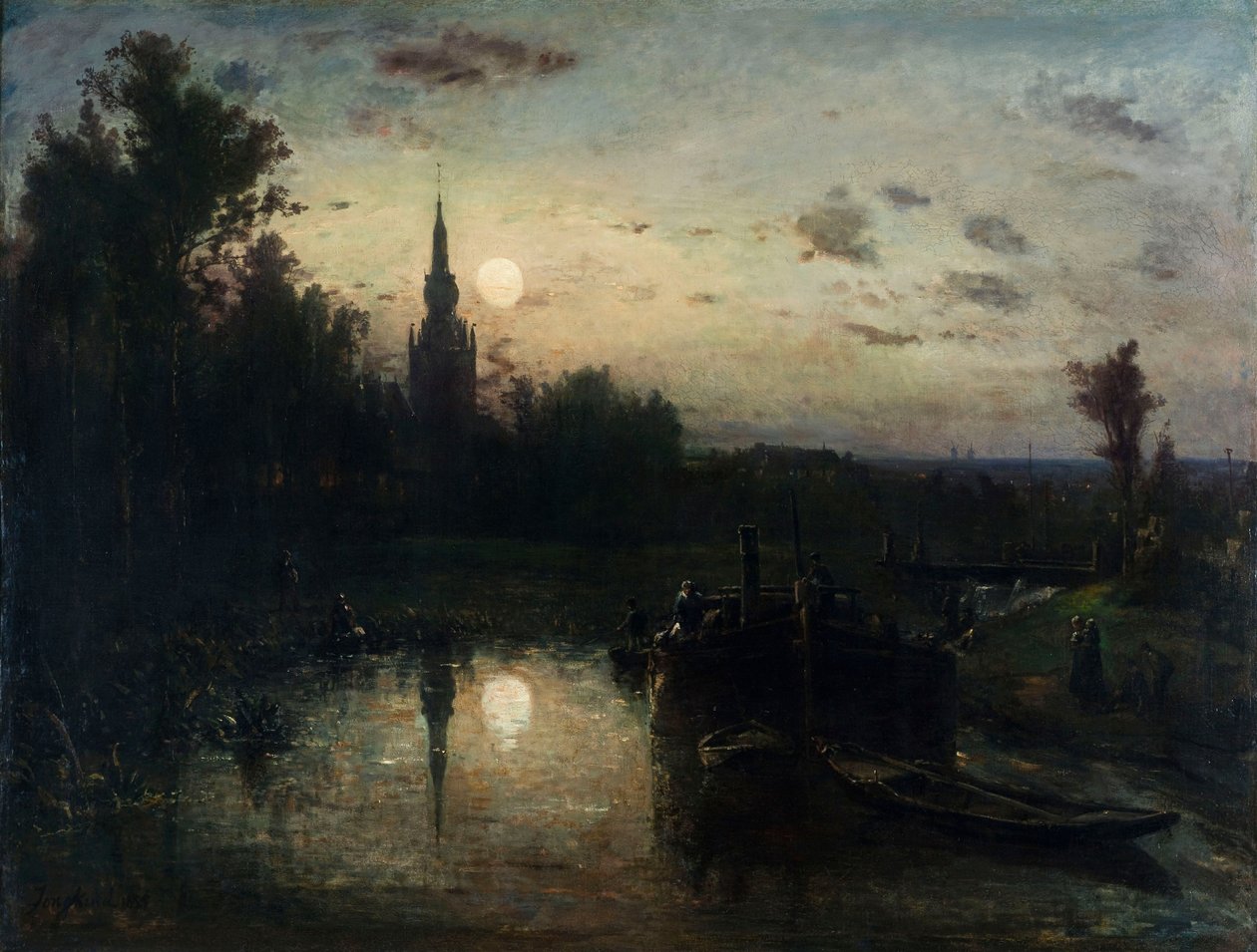 Maanlicht in Overschie door Johan Barthold Jongkind