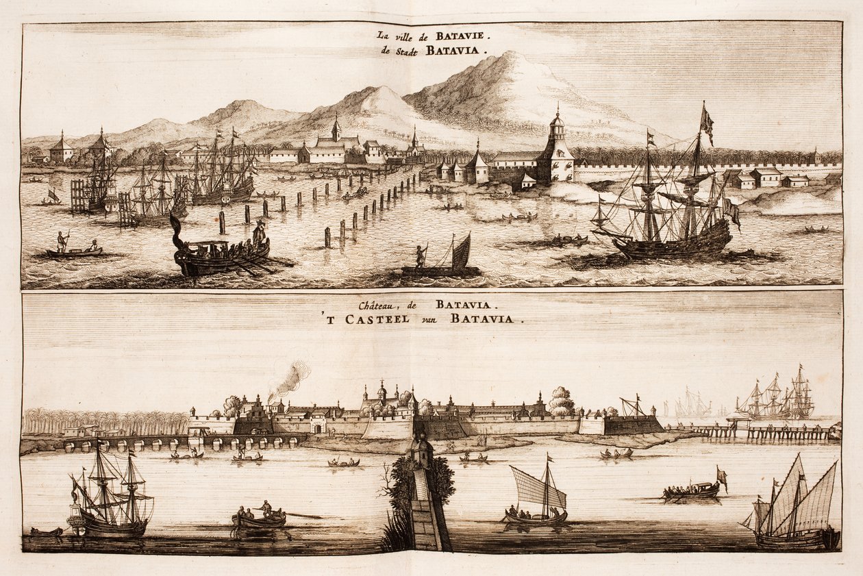 Stad en kasteel van Batavia (Jakarta) door Johan Nieuhof