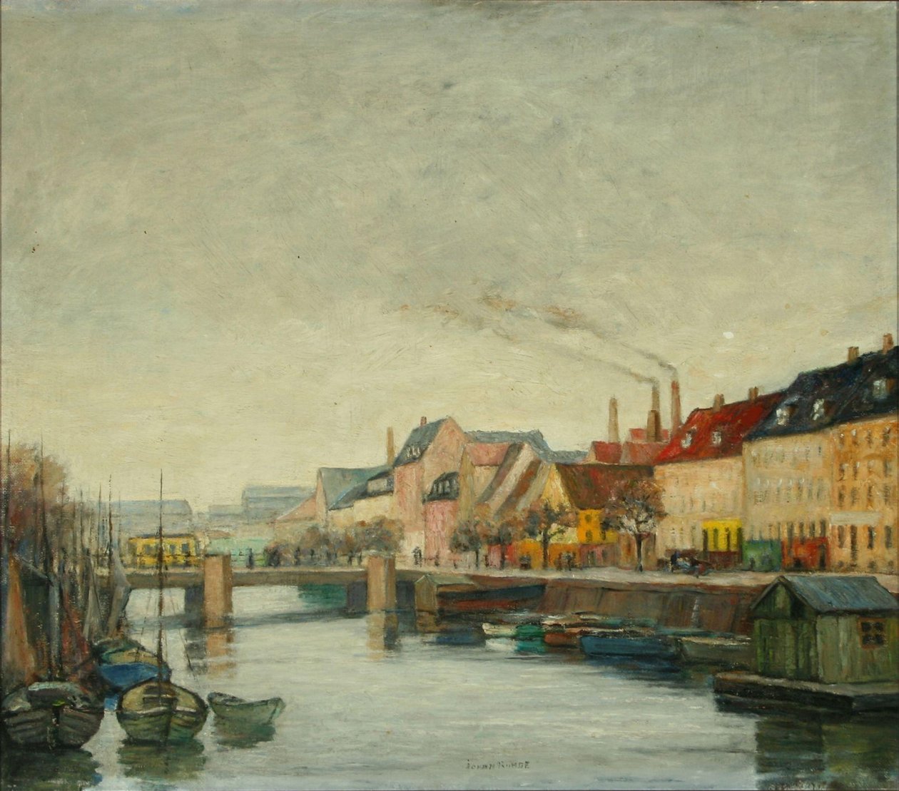 Kanaalscène uit Kopenhagen door Johan Rohde