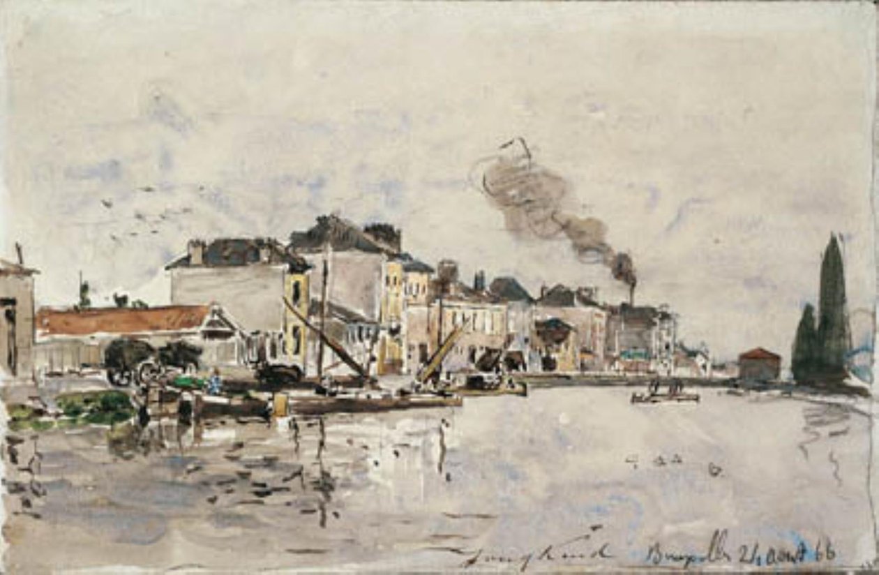 Het kanaal in Brussel door Johan Barthold Jongkind