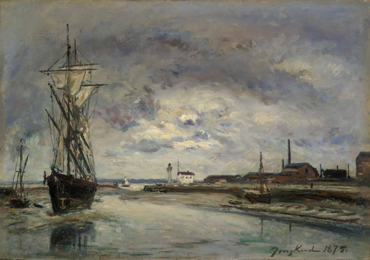 De haven van Honfleur door Johan Barthold Jongkind