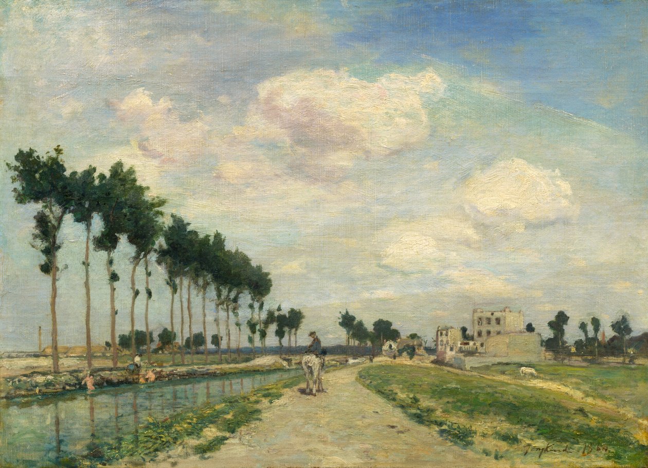 Het Jaagpad, 1864 door Johan Barthold Jongkind