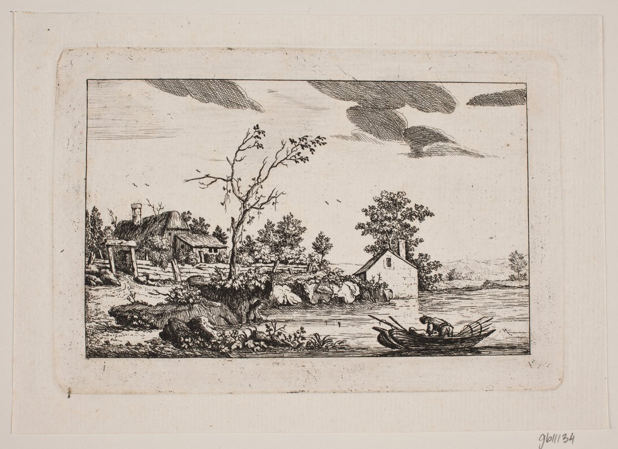 Landschap bij een meer door Johan Bülow