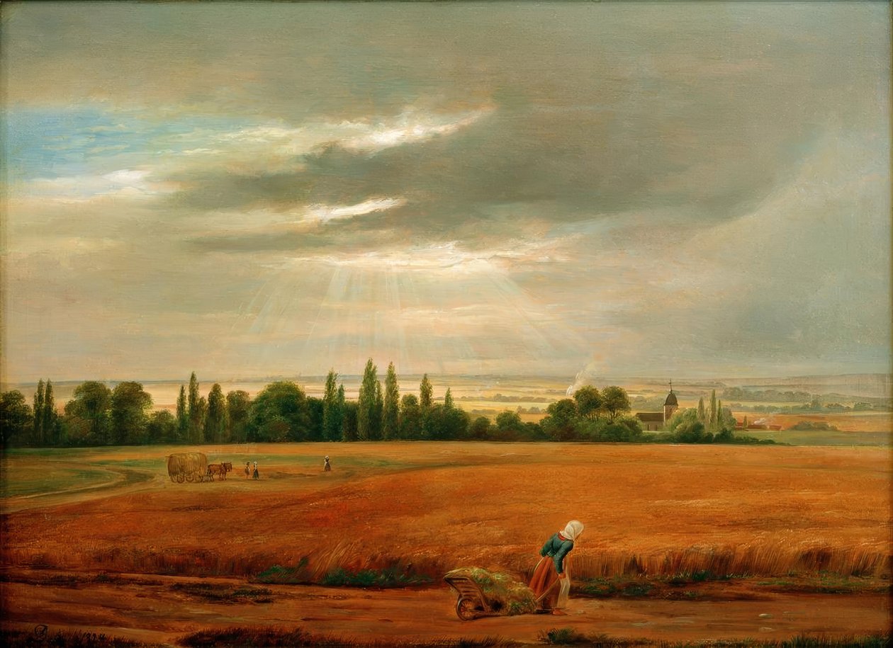 Graanvelden nabij Dresden door Johan Christian Dahl