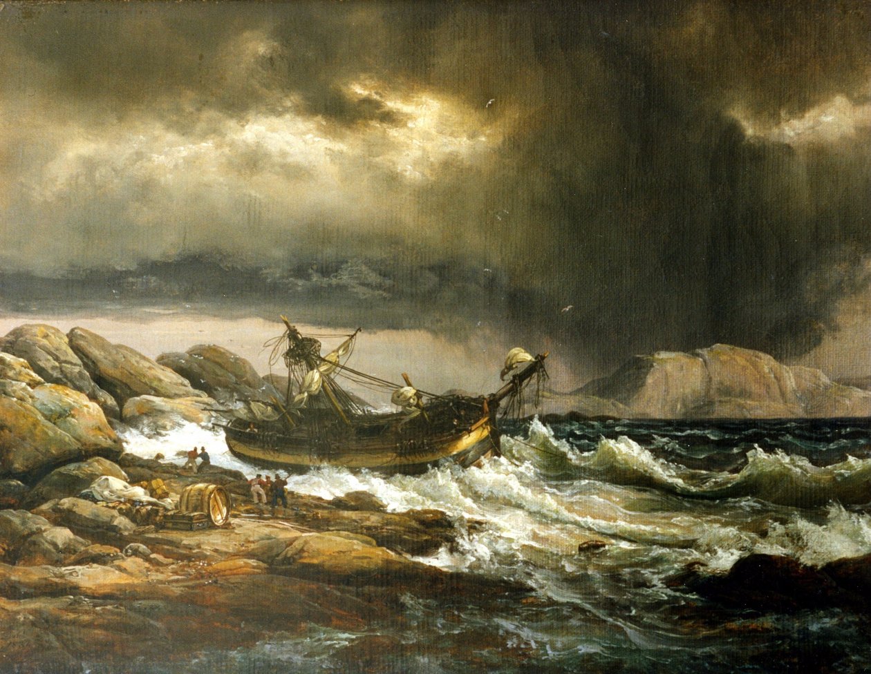 Scheepswrak door Johan Christian Dahl