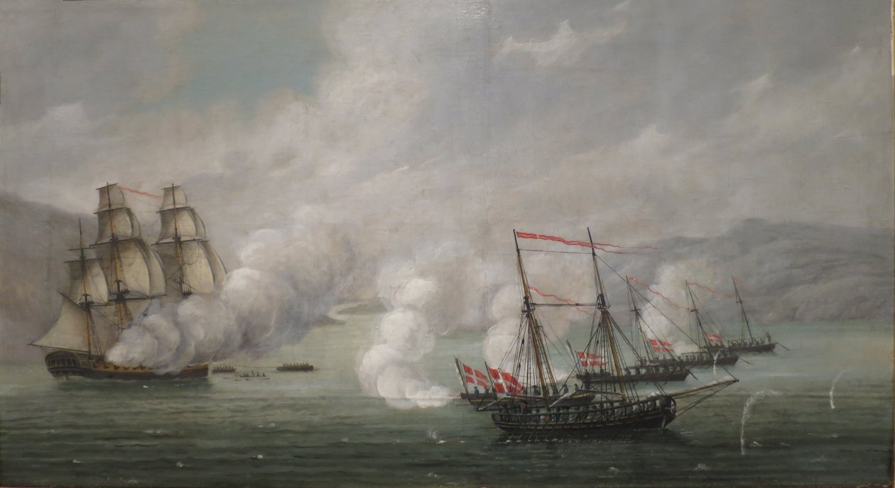 De zeeslag bij Alvøen door Johan Christian Dahl