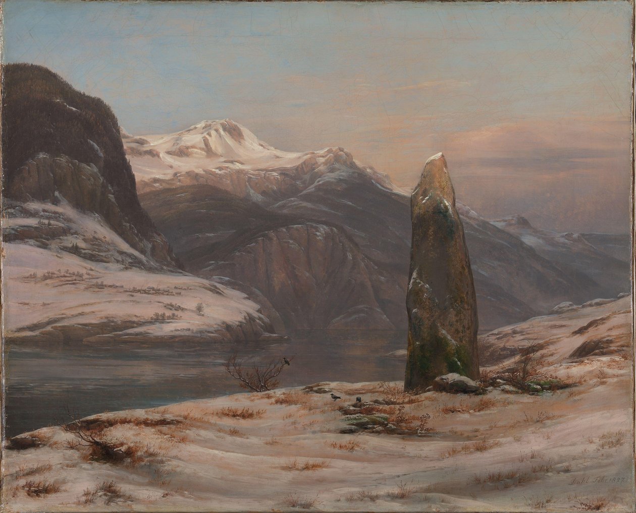 Winter aan de Sognefjord door Johan Christian Dahl