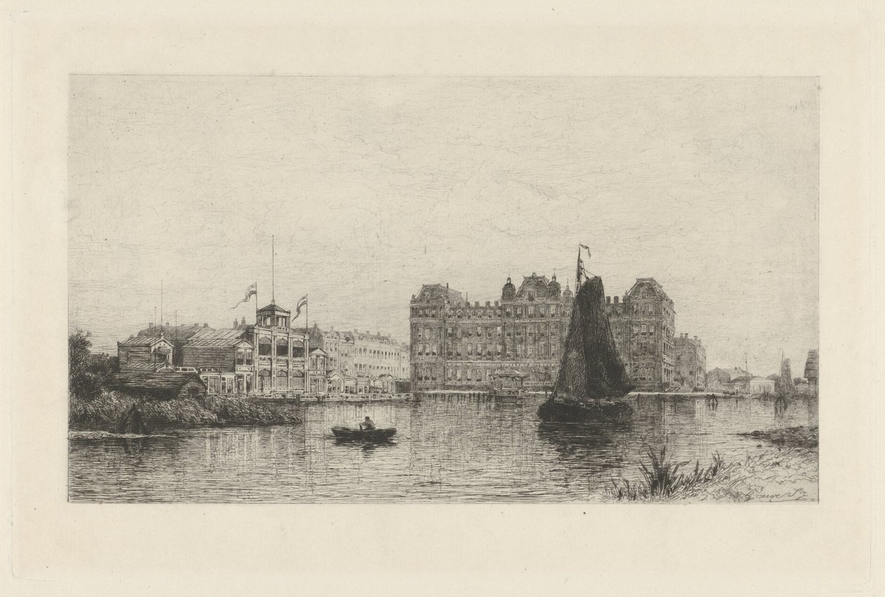 Gezicht op het Amstel Hotel door Johan Conrad Greive
