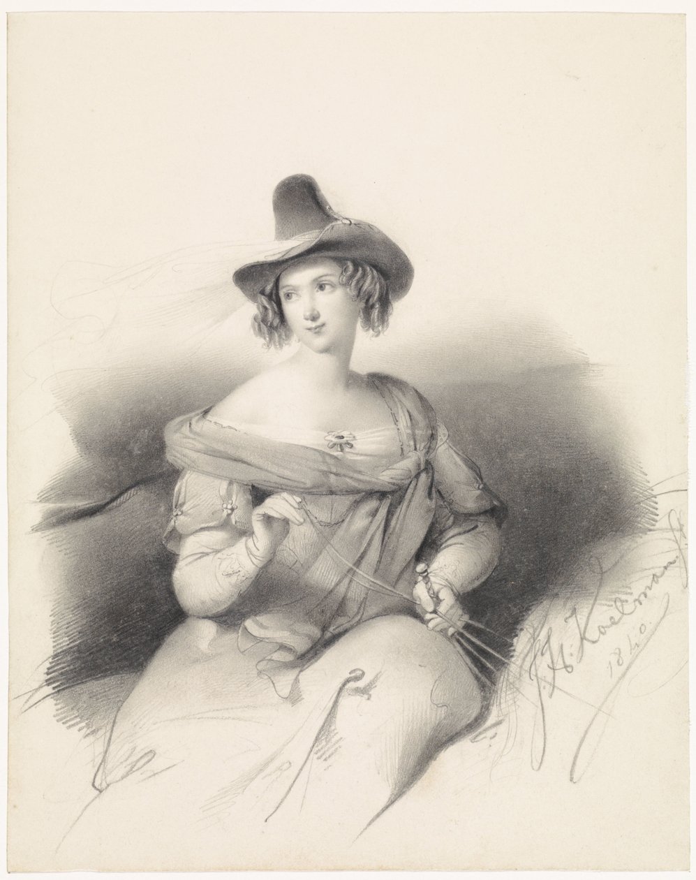 Dame te paard door Johan Hendrik Koelman