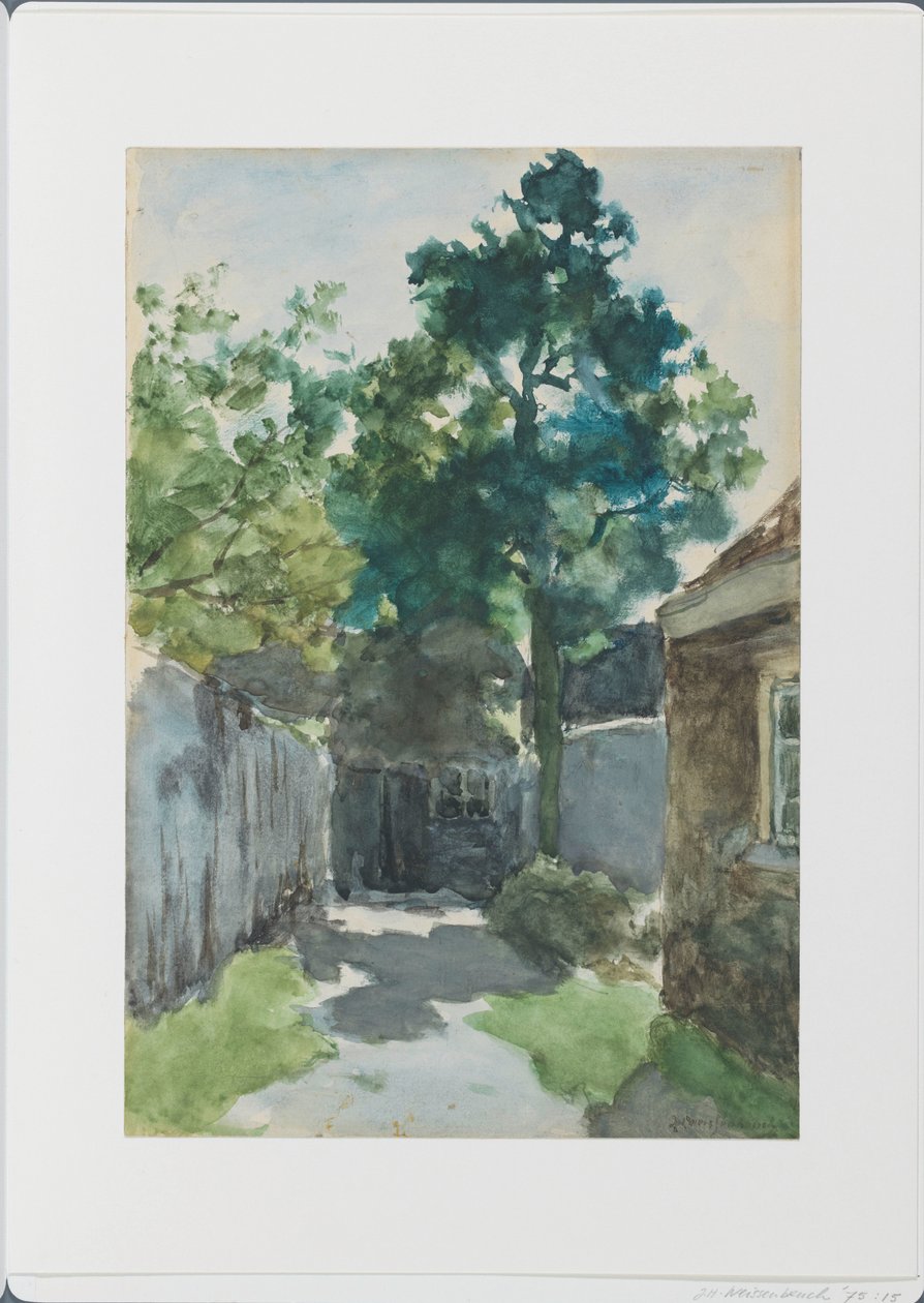 Zonnig hofje door Johan Hendrik Weissenbruch