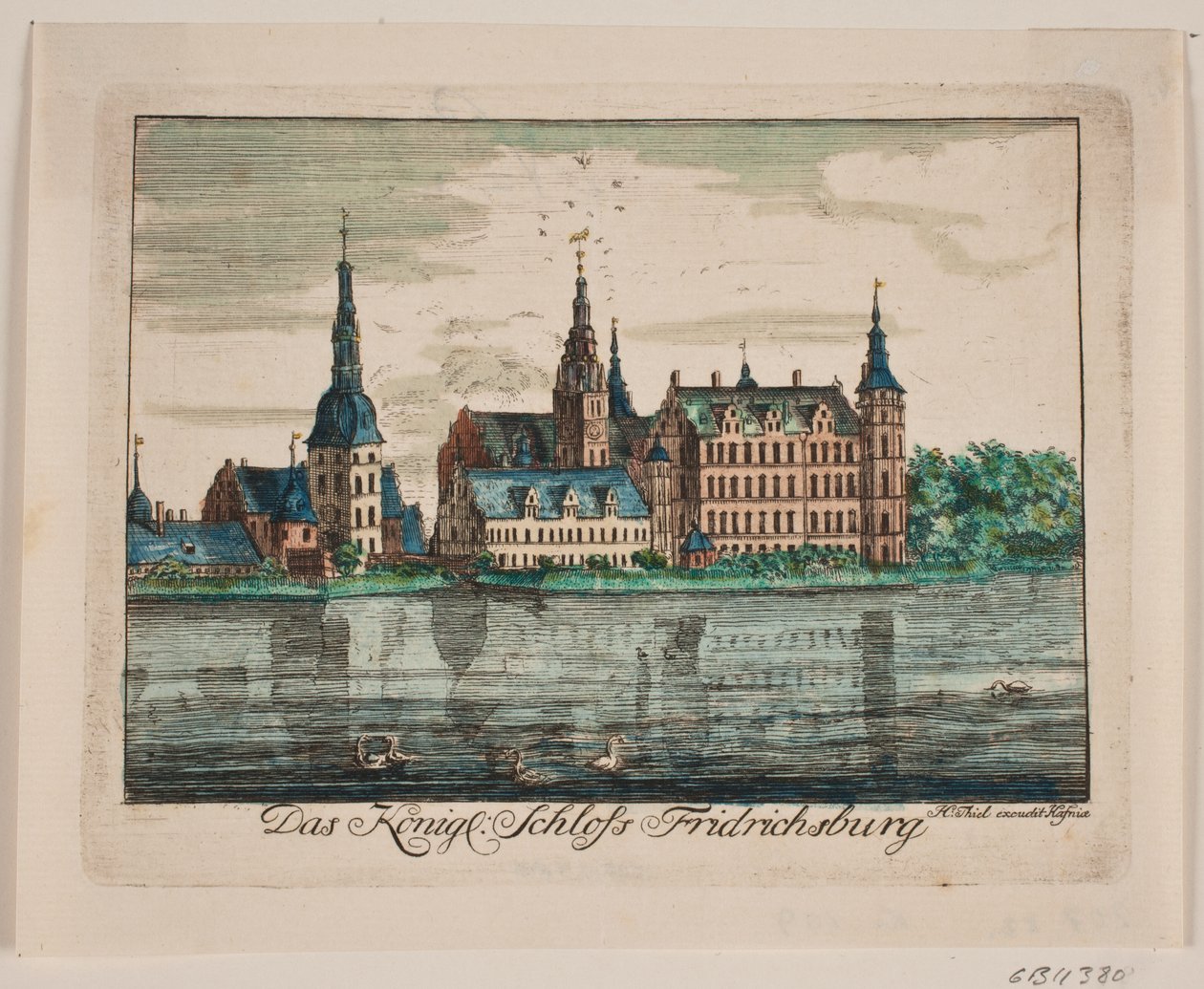 Kasteel Frederiksborg door Johan Herman Thiele
