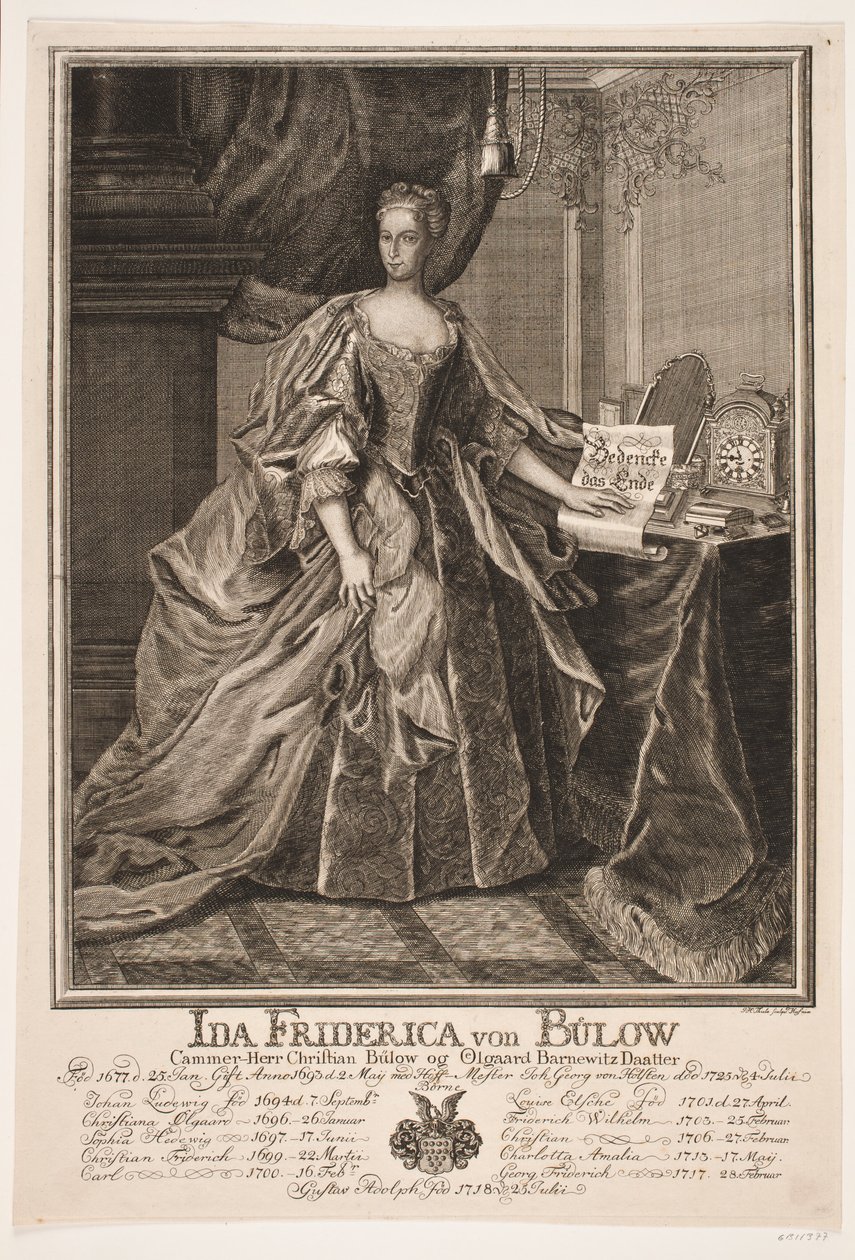 Ida Friderica von Bülow door Johan Herman Thiele