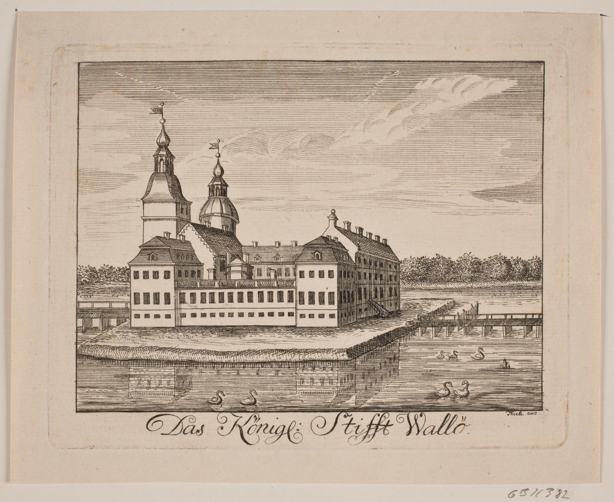 Kasteel Vallø door Johan Herman Thiele