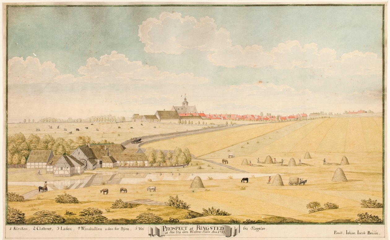 Prospekt af Ringsted door Johan Jacob Bruun