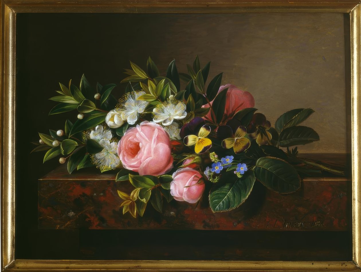 Stilleven met rozen door Johan Laurentz Jensen