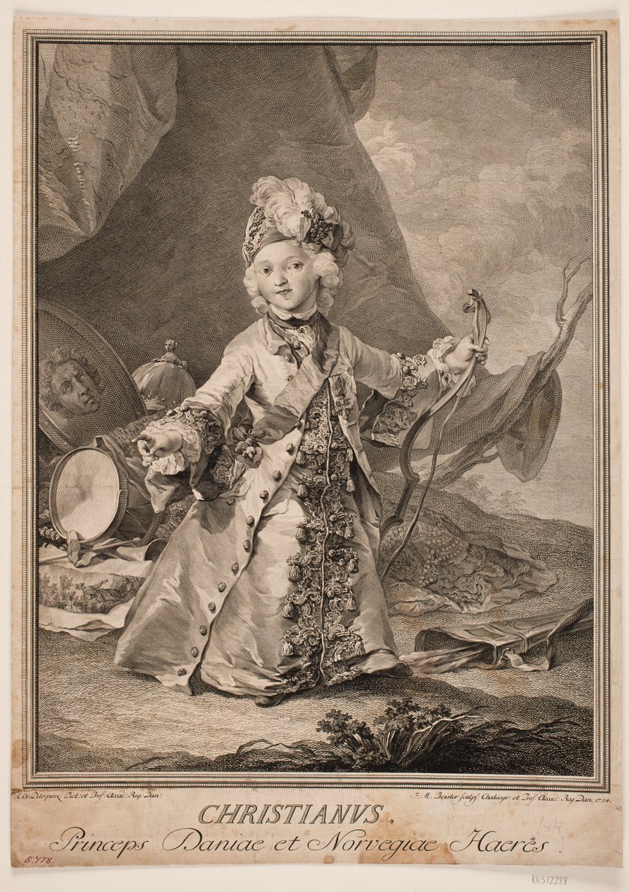Christian VII als kind door Johan Martin Preisler
