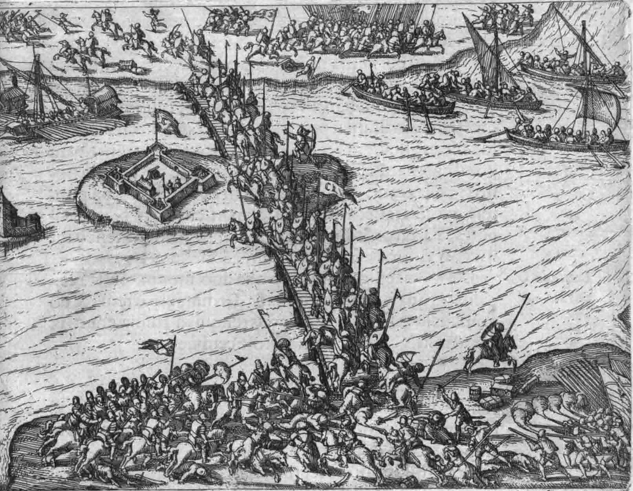 Sigismund Báthory verslaat de Turken bij Giurgiu, oktober 1595 door Johann Adam Lonicer