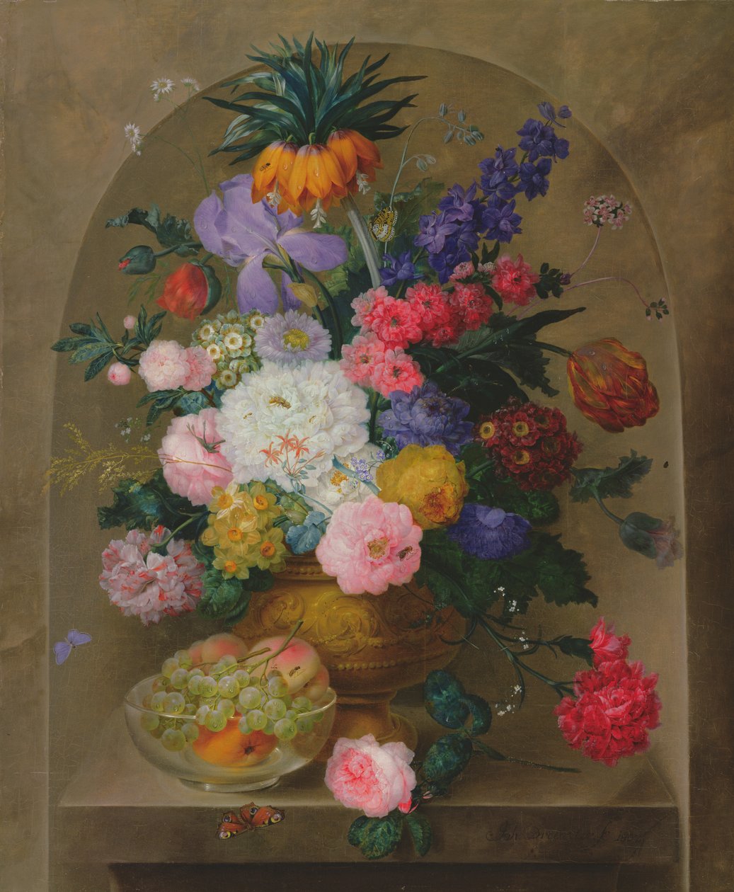 Stilleven van fruit en bloemen, 1807 door Johann Baptist Drechsler