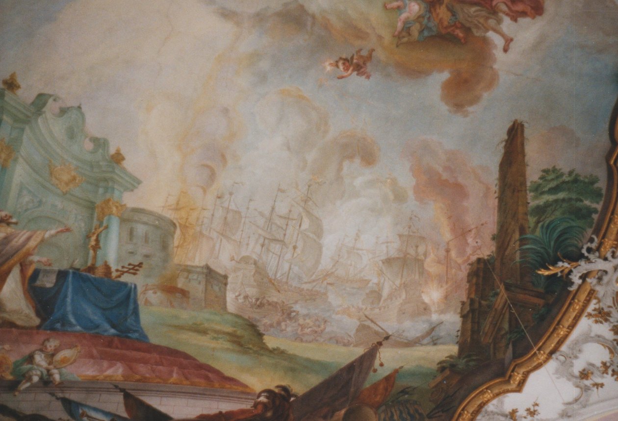Zeeslag bij Lepanto door Johann Baptist Enderle