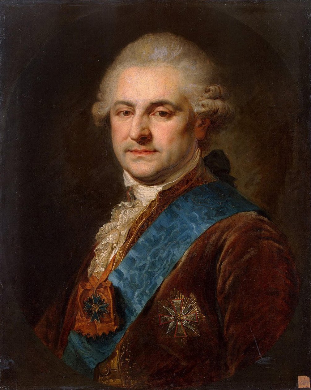 Portret van Stanislaw II August Poniatowski door Johann Baptist Edler von Lampi