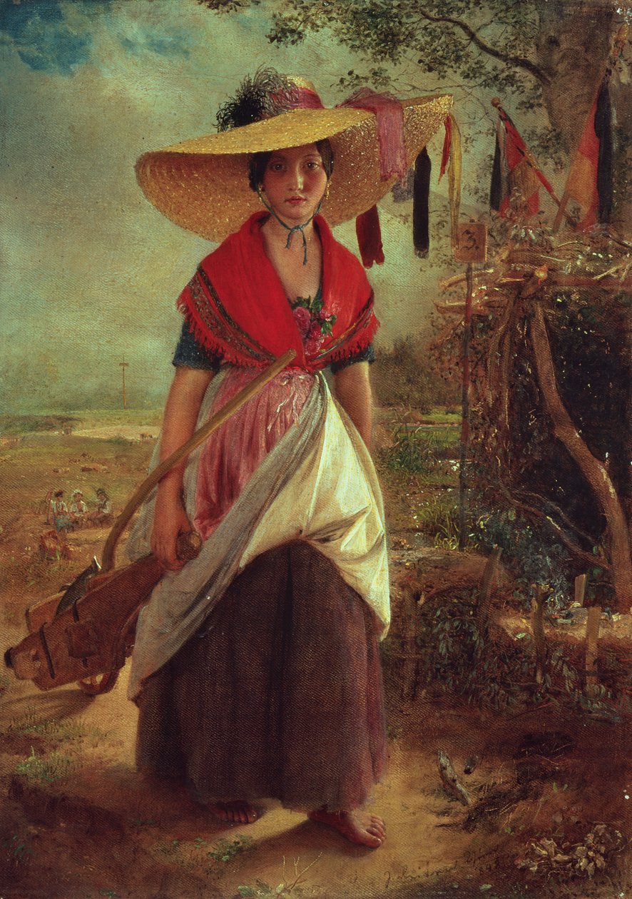 Werkend meisje, 1848 door Johann Baptist Reiter