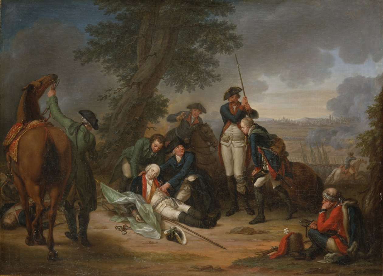 De dood van veldmaarschalk Schwerin in de Slag bij Praag door Johann Christoph Frisch
