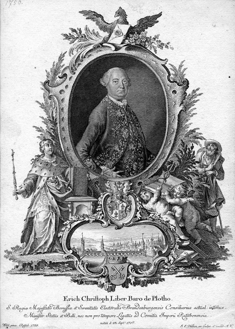 Gegraveerd portret door Johannes Esaias Nilson