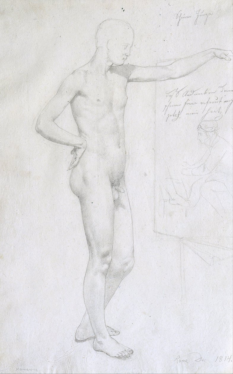 Knappe jongen door Johann Evangelist Scheffer von Leonhartshof