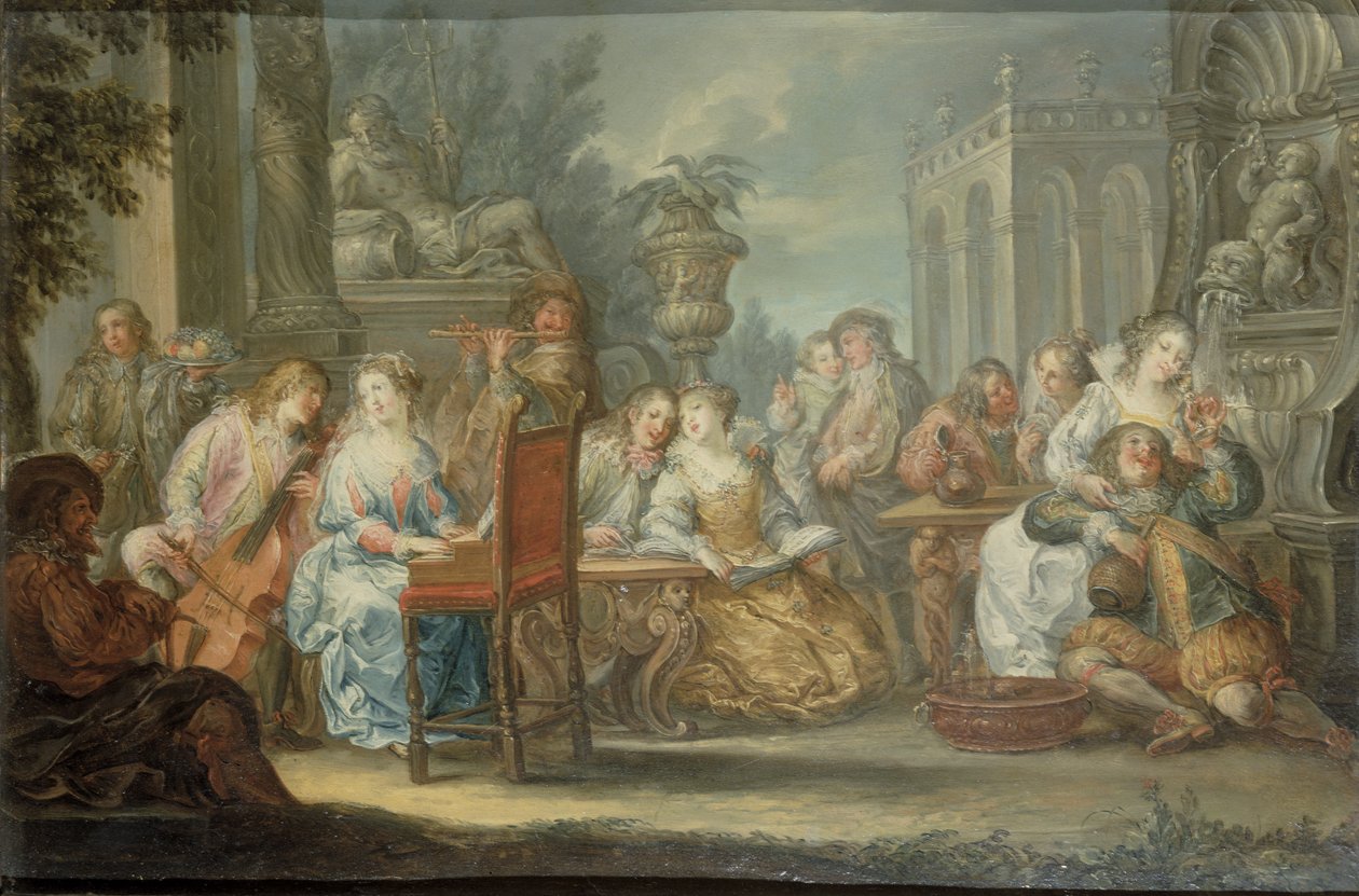 Fête Champêtre (een van een paar) door Johann Georg Platzer