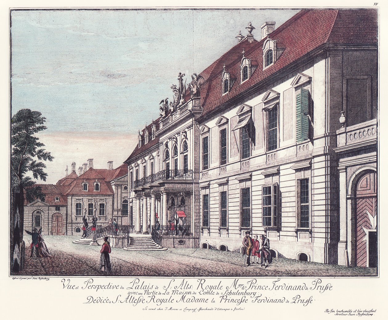 Ansicht des Ordenspalais am Wilhelmplatz, Alt-Berlin door Johann Georg Rosenberg