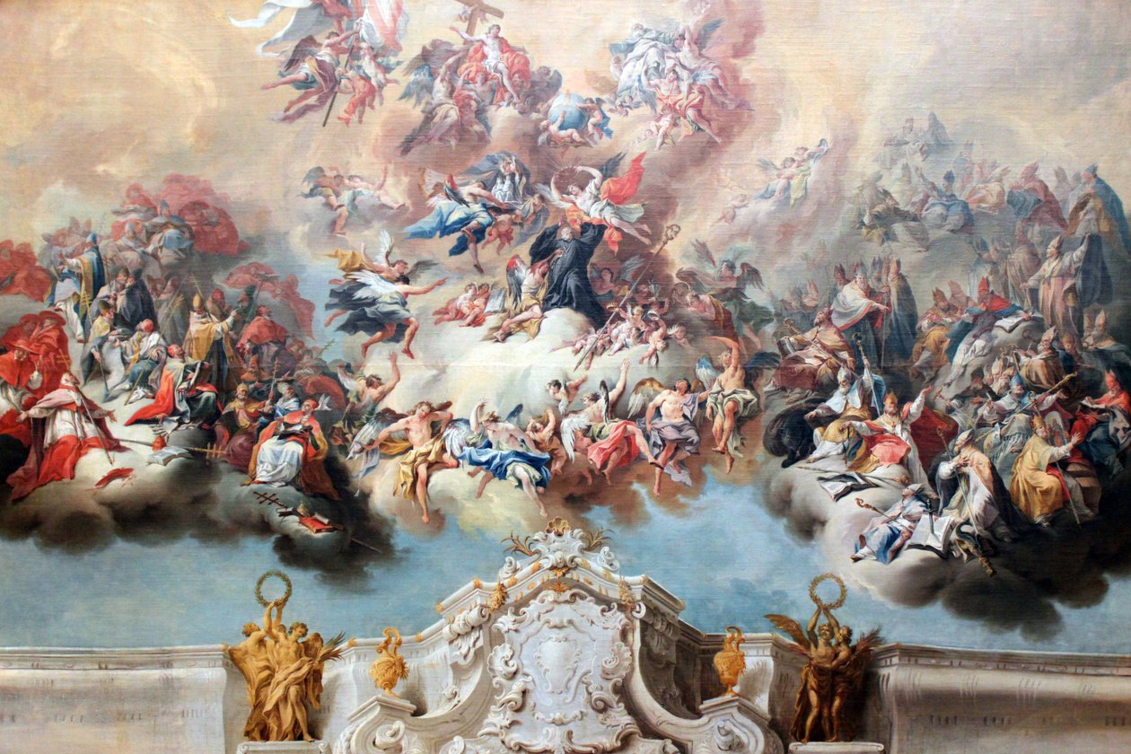 De heilige Benedictus in de glorie door Johann Jakob Zeiller