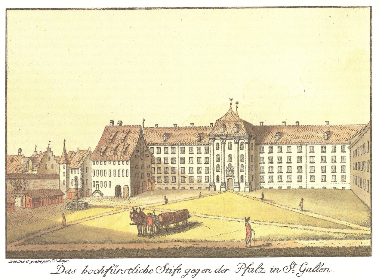 Het Prinselijke Stift naar de Paleis in St. Gallen door Johann Konrad Mayr